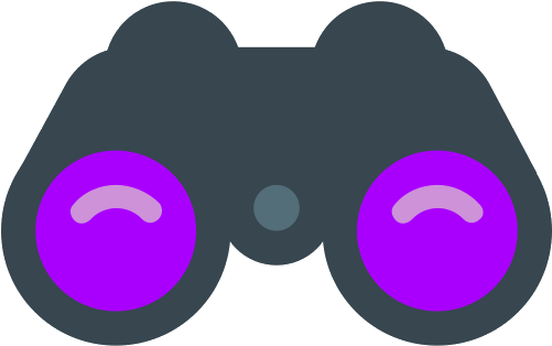 Binoculars Icon Flat Png (500x500), Png Download