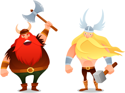 Norse God Thor Cartoon (450x350), Png Download