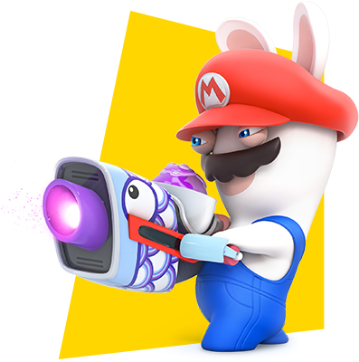 Rabbid Mario Stats Posing - Mario And Rabbids Rabbid Mario (400x500), Png Download