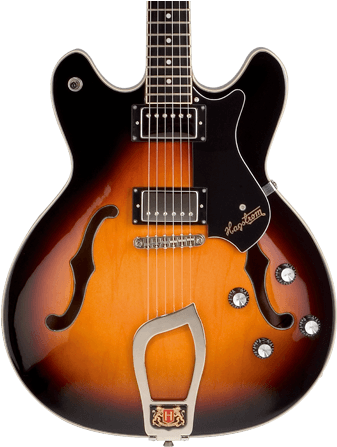 Hagstrom Viking Hero Tobacco Sunburst - Hagstrom Viking Semi-hollowbody Electric Guitar Tobacco (350x453), Png Download