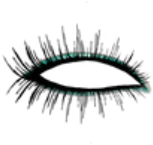 Eyelashes Clipart Outline - Ladies Cosmetic "fakeup' Bag - Green, Floral White/light (1024x1024), Png Download