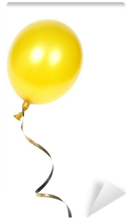 Yellow Balloon With Ribbon Isolated On White Background - Balloon (400x400), Png Download