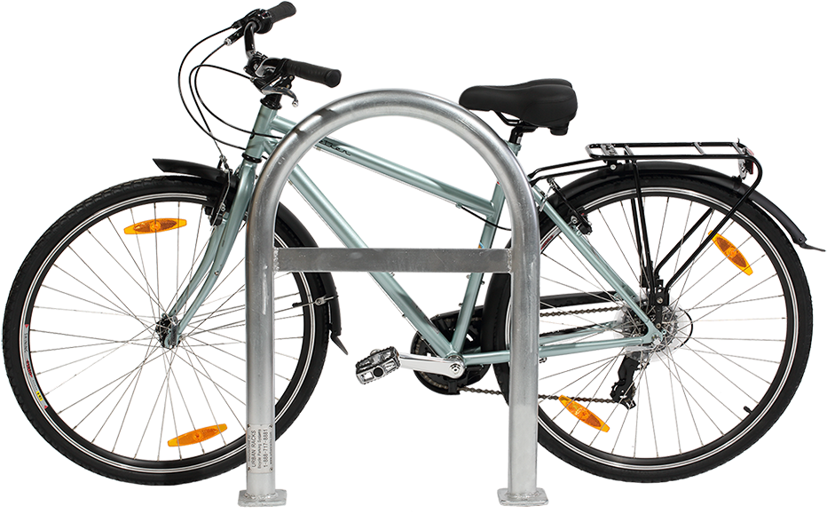 Urban Rack Staple Rack Side View - Bicycle Rack Side View (1080x619), Png Download