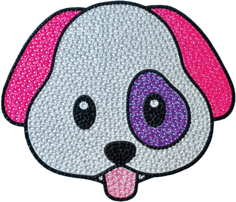 Picture Of Emoji Dog Rhinestone Decals - Iscream Crazy Face Emoji Removable Rhinestone Decal (550x550), Png Download
