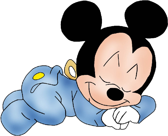 Baby Mickey Mouse Sleeping In Blue Pyjamas - Sleeping Baby No Background (600x600), Png Download