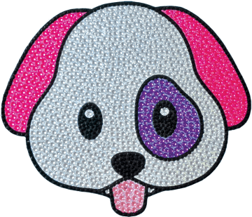 Emoji Dog Rhinestone Decals - Iscream Crazy Face Emoji Removable Rhinestone Decal (415x415), Png Download