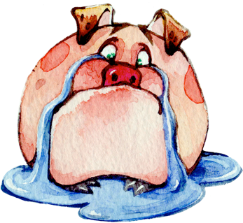 Watercolor Piggies Messages Sticker-8 - Cartoon (408x408), Png Download