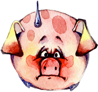 Watercolor Piggies Messages Sticker-4 - Domestic Pig (408x408), Png Download