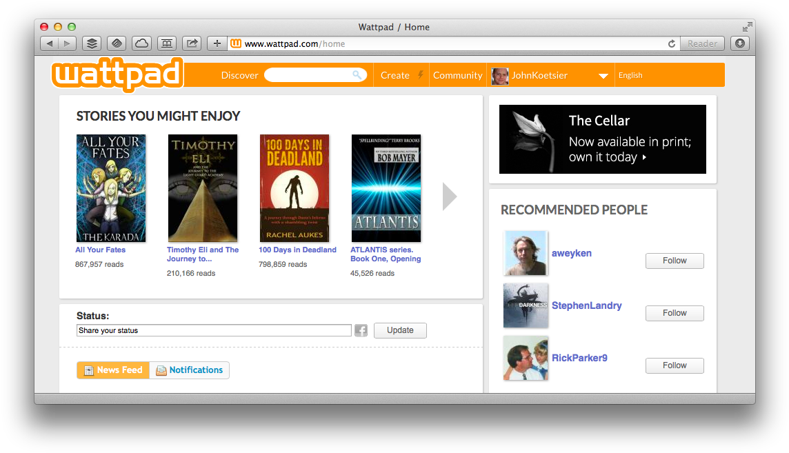 The New Funding Brings Wattpad's Total Funding To Almost - Wattpad 2014 (1159x672), Png Download