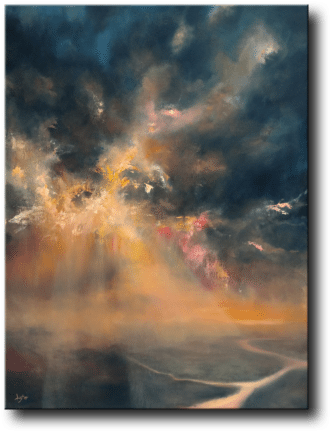 Where The Rivers Meet By Chris Lyter - Painting (349x450), Png Download