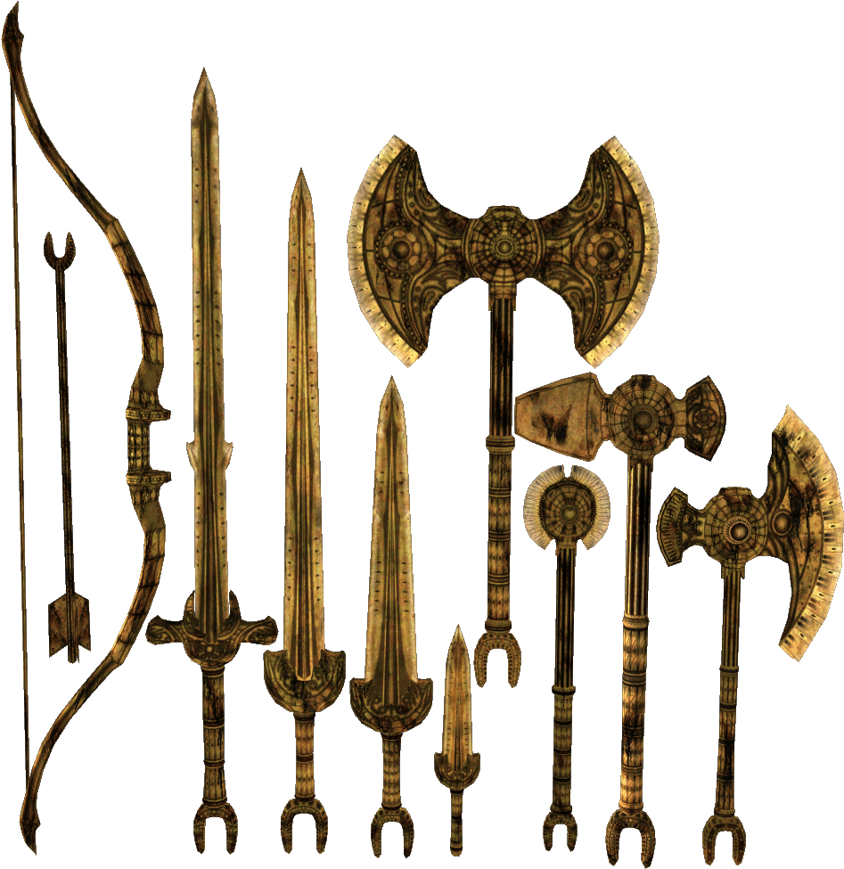 Elder Scrolls Dwemer Weapons (1108x992), Png Download