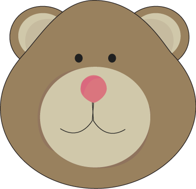 Bear Dead With A Pink Nose - Bear Head Clip Art (386x371), Png Download