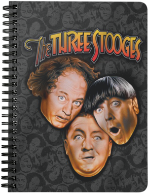 Three Stooges Spiral Notebook - Three Stooges Stooges All Over Canvas Art (394x394), Png Download