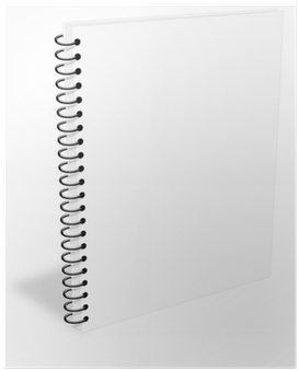 Blank Gray Spiral Notebook Closed But Empty Ebook Cover - Monochrome (400x400), Png Download