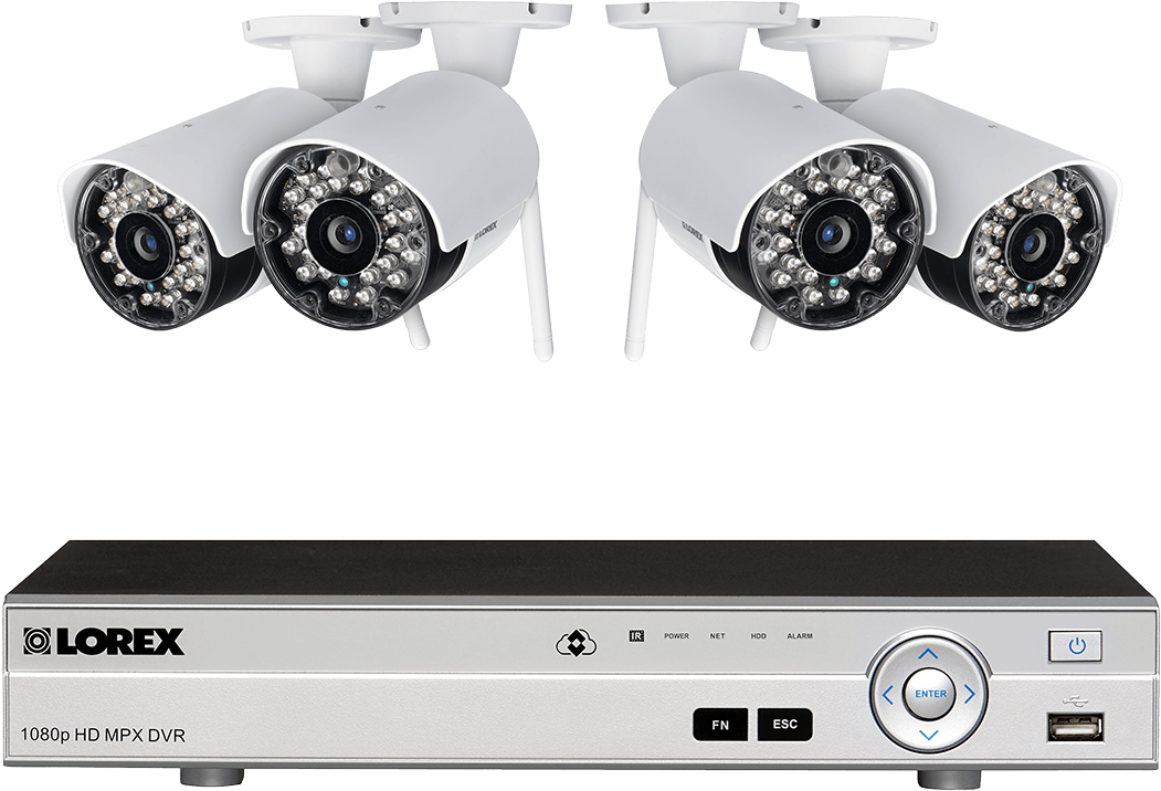 Wireless Security System Transparent Images Png - Lorex 720p Wireless Camera System With 4 Outdoor Wireless (1200x800), Png Download