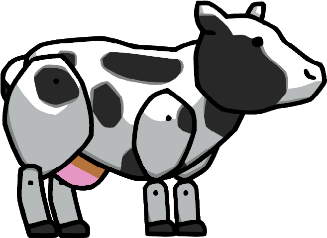 Picture Black And White Stock Sprite Png For Free Download - Scribblenauts Cow (665x486), Png Download