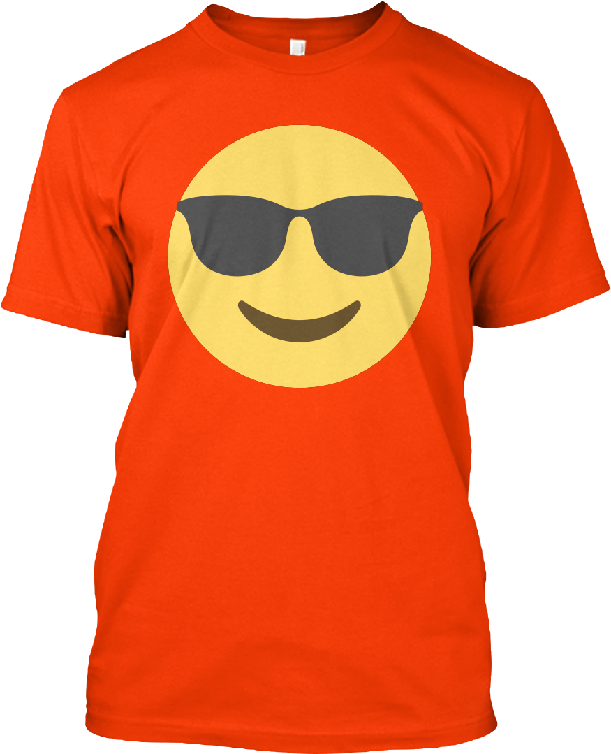 T Shirt Cool Sunglasses Emoji Smile Face Hanes Tagless - Beekeeper Shirt (910x1084), Png Download