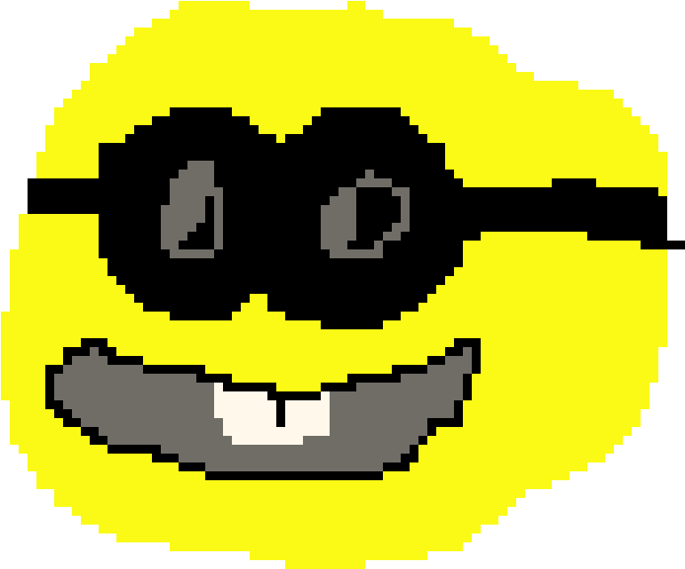 Minnion Emoji Cool Glasses - Pixel Art (990x690), Png Download