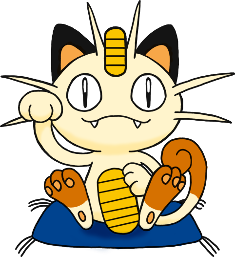 Lucky Cat Meowth - Meowth Hd Png (482x526), Png Download
