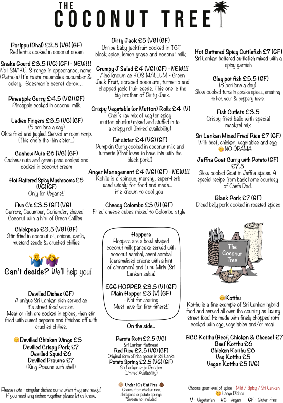 20181001 Oxford Menu-01 - The Coconut Tree Oxford (1000x1414), Png Download