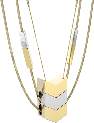 Tinsel Earbud Necklace Line 02 - Necklace (1000x553), Png Download