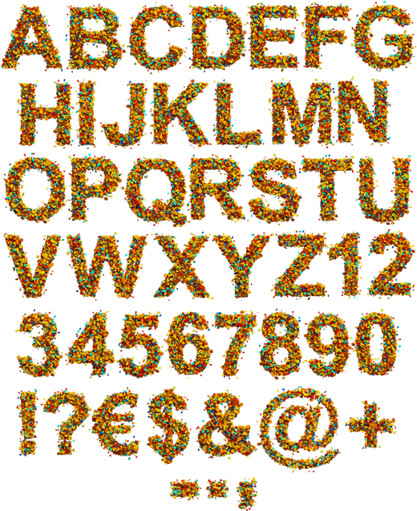 Color Tinsel Bright Font - Sans Serif Font Bold (595x729), Png Download