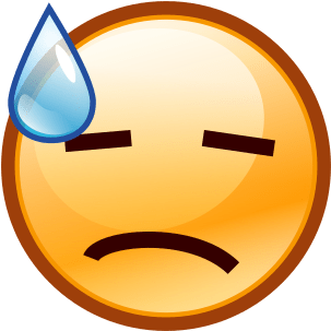 Open Mouth And Cold Sweat Emoji Meaning Database Of - Emoji (320x320), Png Download