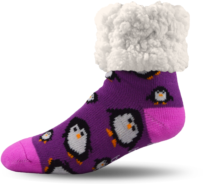 Purple Penguins - Sock (900x900), Png Download