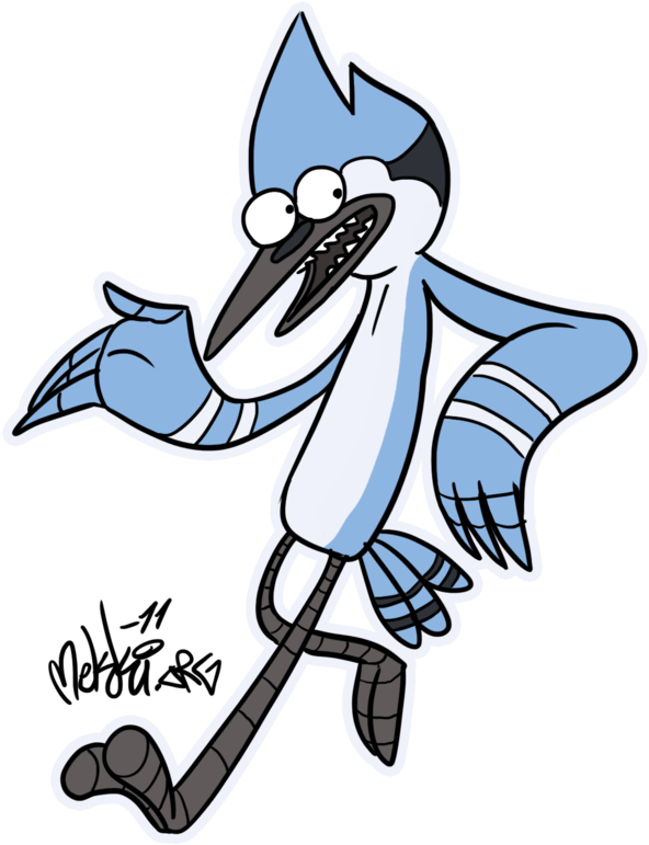 Mordecai By Mekki On Clipart Library - Cartoon Mordecai (600x803), Png Download