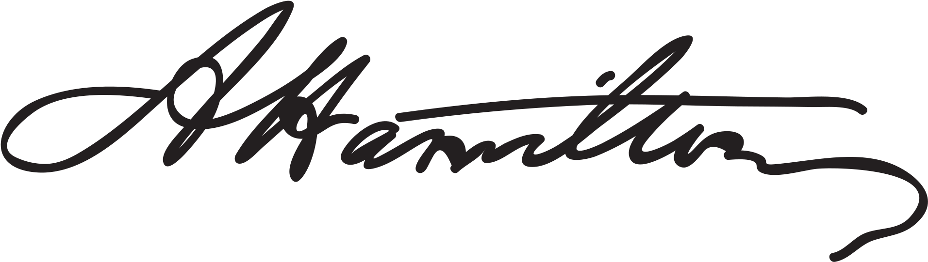 Open - Alexander Hamilton Signature (2000x620), Png Download