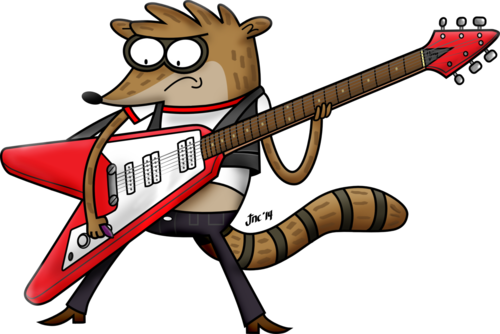 Mordecai Regular Show Guitar (500x334), Png Download