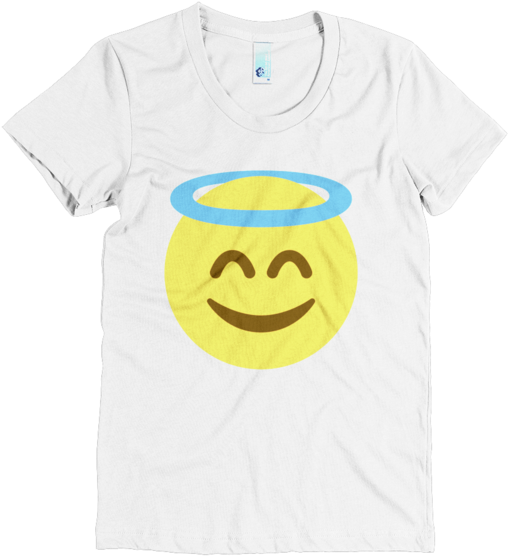 Angel Emoji T-shirt ﻿a Face With A Halo Above - Dog Mom Shirt - Dog Mom Shirt - Dog Mom Tshirt - Dog (600x600), Png Download