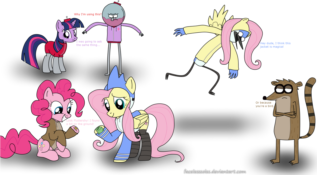 Facelesssoles, Benson, Clothes, Costume, Crossover, - Regular Show And Mlp (1280x735), Png Download