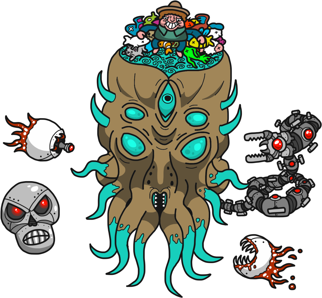Svg Black And White Stock Hardmode Bosses By Ploomutoo - Todos Os Bosses Do Terraria (1600x1200), Png Download