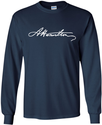 Alexander Hamilton Signature T-shirt Ls Ultra Cotton - Alexander Hamilton Signature T-shirt Printed Crewneck (400x400), Png Download