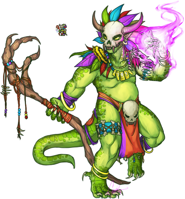 Terraria Minecraft Fictional Character Mythical Creature - Terraria Lihzahrd (680x680), Png Download