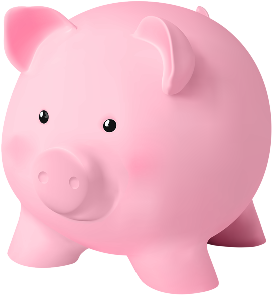 Piggy Bank Png Clip Art Image - Transparent Background Piggy Bank Transparent (554x600), Png Download