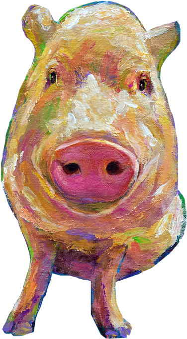 Click And Drag To Re-position The Image, If Desired - Colorful Pig Painting (525x700), Png Download