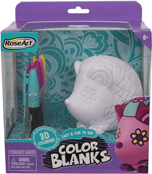 Color Blanks 3d Coloring Hedgehog - Rose Art Color Blanks, Duck (600x600), Png Download