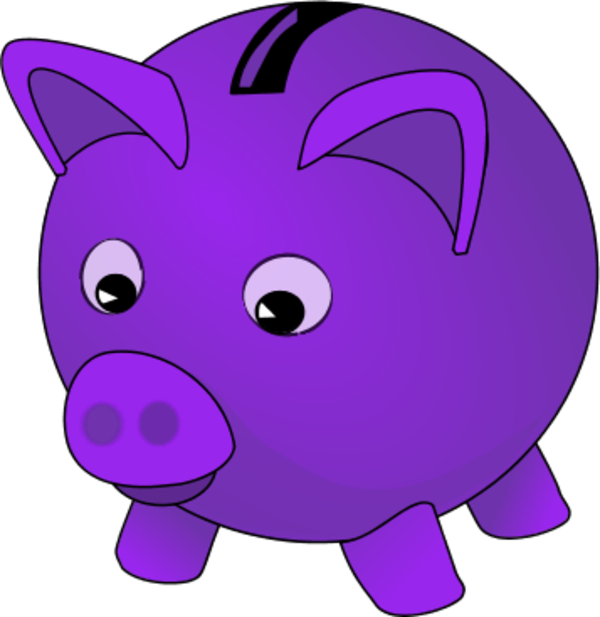 Piggy Bank Clip Art 9 Wikiclipart - Blue Piggy Bank Clipart (600x617), Png Download