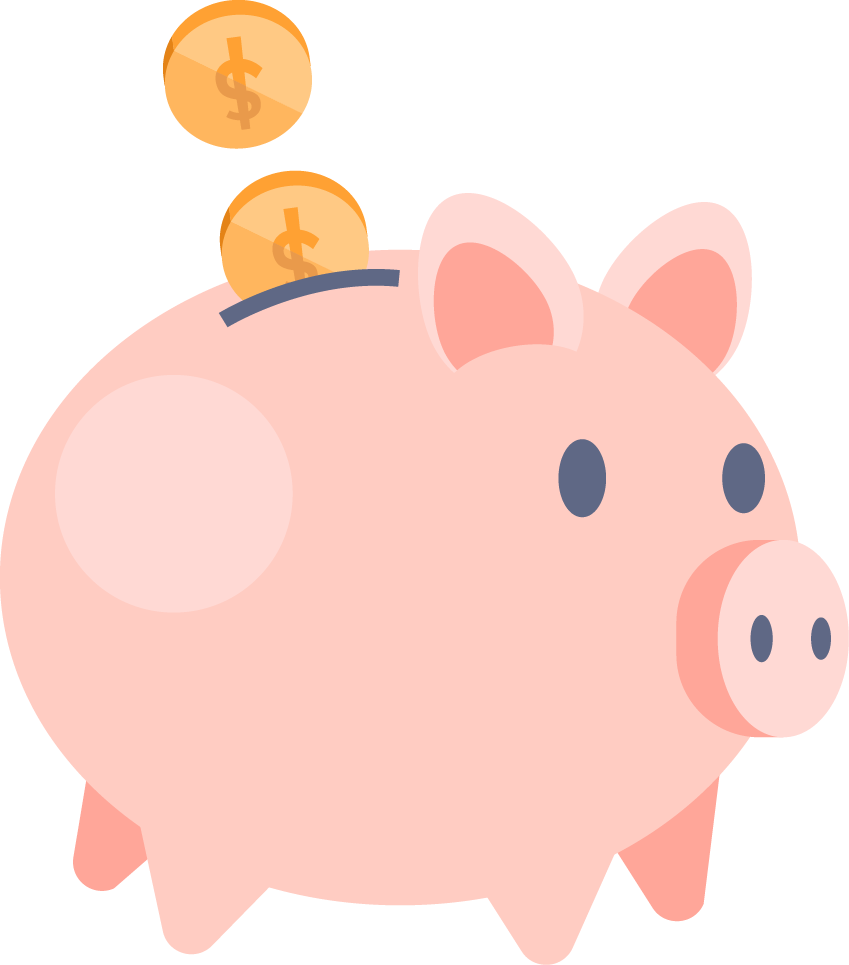 Piggy Bank - Cartoon (849x965), Png Download