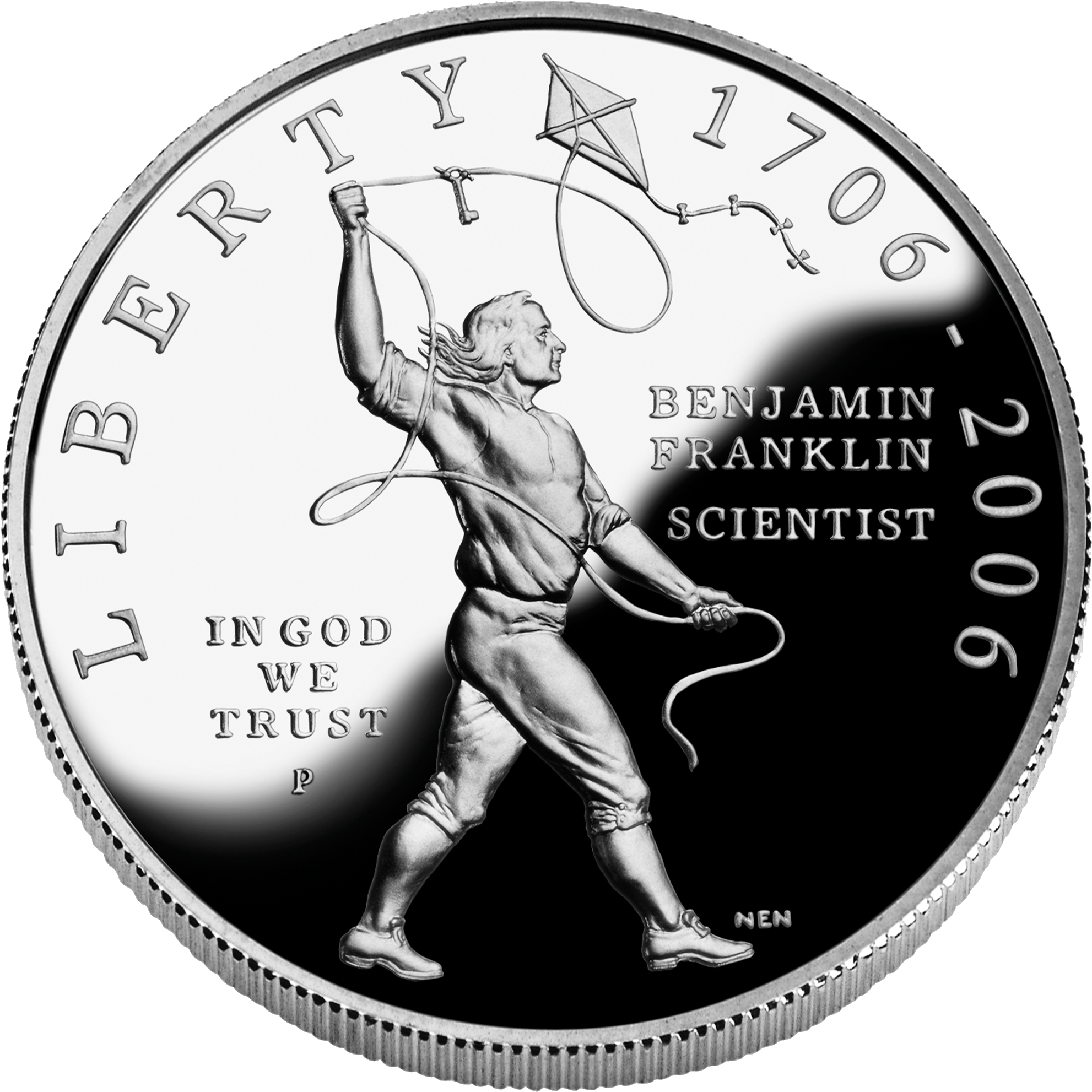 2006 Benjamin Franklin Silver Dollar - Us State Quarters Png (2000x2000), Png Download