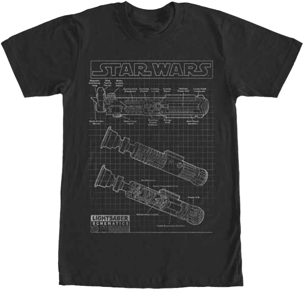 Star Wars Saber Schematics T-shirt - Land Rover Defender Clothing (592x592), Png Download