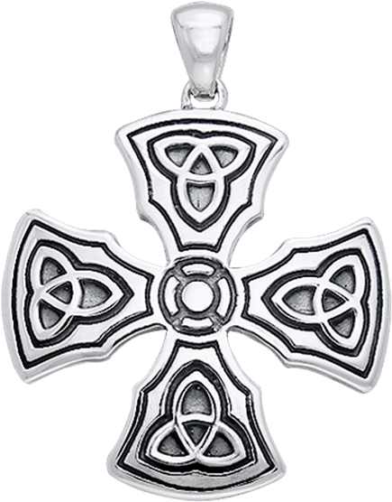 White Bronze Celtic Templar Cross Pendant - Versace Circle (555x555), Png Download