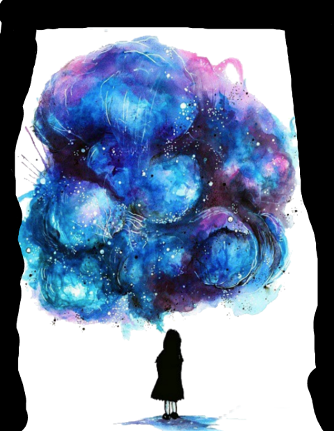 Galaxy Drawing (480x618), Png Download