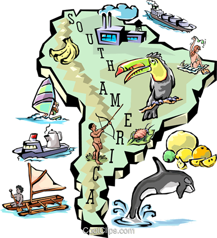 South America Map - Cargo Ship Clip Art (437x480), Png Download