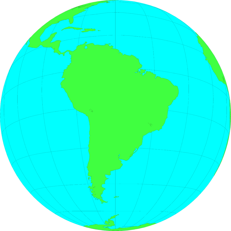 Cartoon - Globe Showing South America (958x958), Png Download