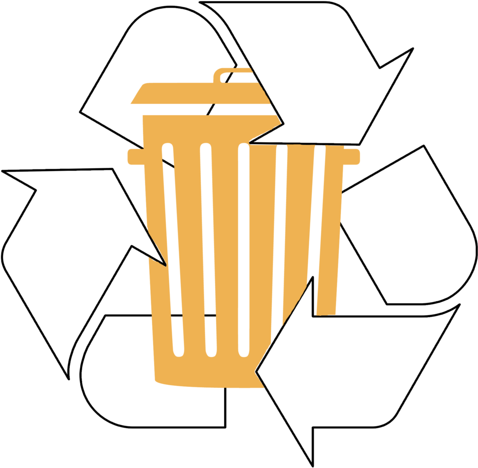 Trash And Recycling Symbol - White Recycle Sign Png (1000x1000), Png Download