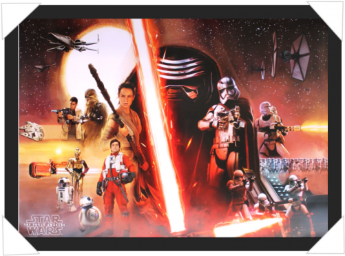 #30 - Star Wars Steel Tip Dartboard - The Force Awakens Collage (500x500), Png Download