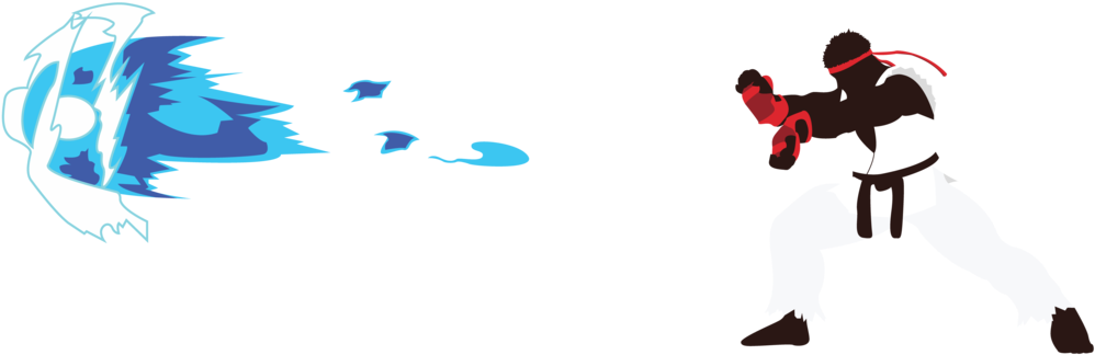 Ryu Hadouken Png - Portable Network Graphics (1024x358), Png Download